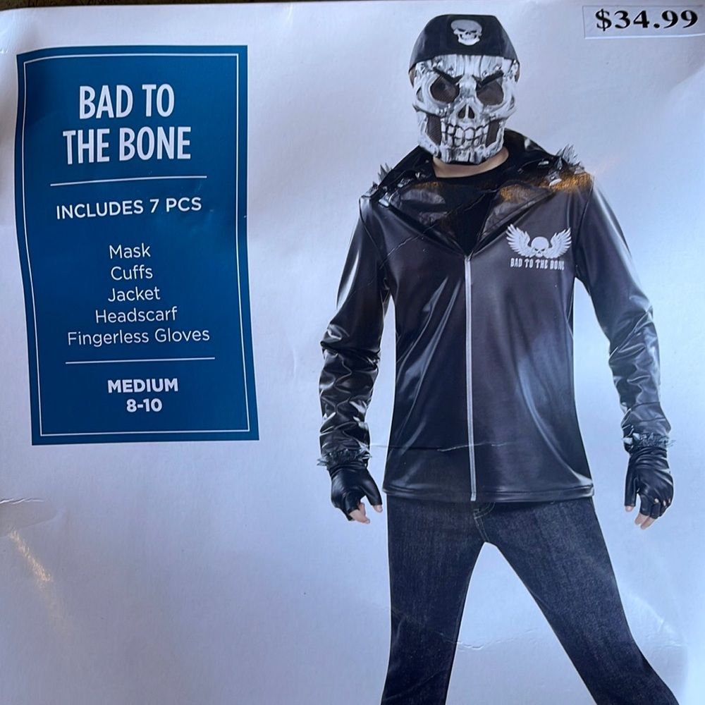 Bad To The Bone Kids Costume! New!